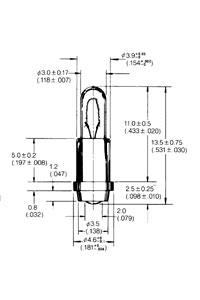 T-1 sub-midget flanged 3106