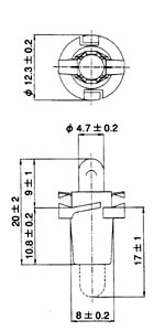 T-1 1/2 PBB PCB Lamp Bayonet 5059